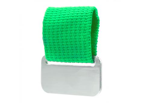 Металлический шильд с цветным ремешком (съёмный), зелёный