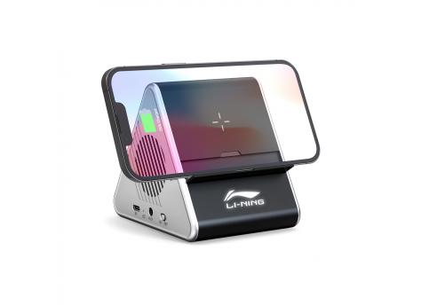 Колонка Dorn с беспроводной зарядкой и подсветкой гравировки, черный