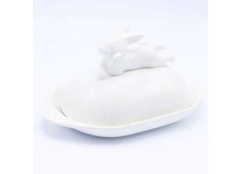 Маслёнка с кроликом, 380 мл, Белый