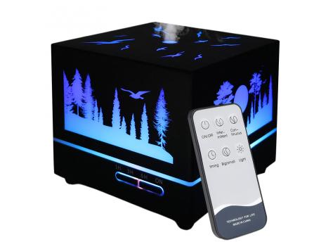 Светодиодный увлажнитель Wisdom с подсветкой гравировки, черный