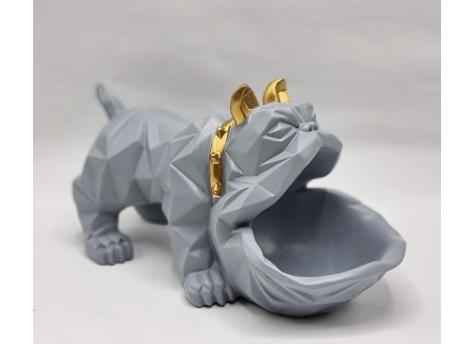 Статуэтка хранитель Бульдог, серый