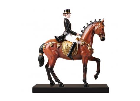 Статуэтка "Наездница и лошадь", цвет коричневый