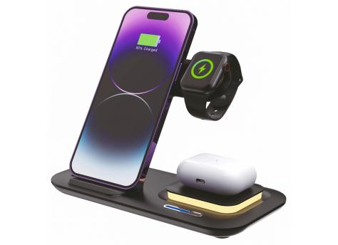 Беспроводное мультизарядное устройство Protos 15W, черный