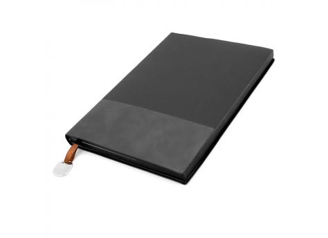 Блокнот A5 Shell в мягком переплёте c металлической биркой, черный