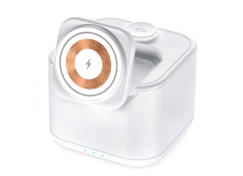 Беспроводная колонка Powerbox 5W с беспроводной зарядкой 15W,белый