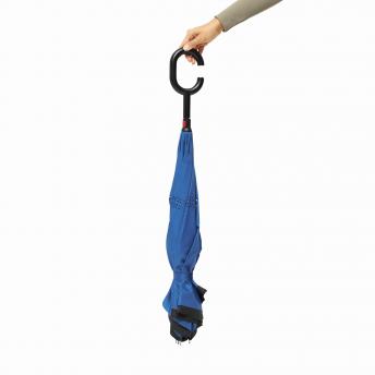 Реверсивный зонт-трость FLIPPED, черный, синий NTEU7-93928