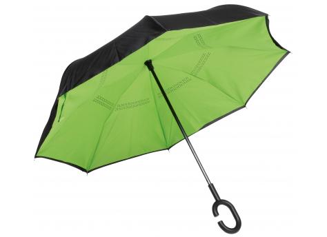 Реверсивный зонт-трость FLIPPE, черный, светло-зеленый NTEU7-93930