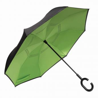 Реверсивный зонт-трость FLIPPE, черный, светло-зеленый NTEU7-93930