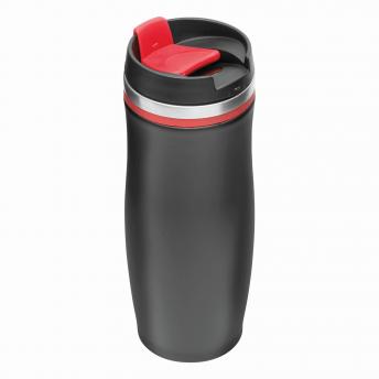 Кружка дорожная двустенная DARK CREMA, черный, красный NTEU7-94106