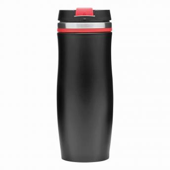 Кружка дорожная двустенная DARK CREMA, черный, красный NTEU7-94106