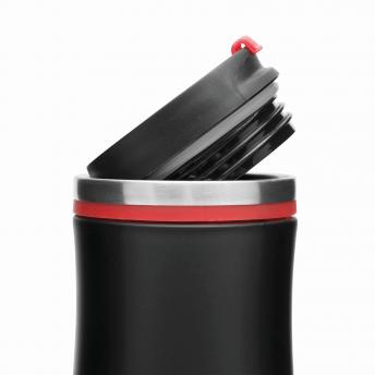 Кружка дорожная двустенная DARK CREMA, черный, красный NTEU7-94106