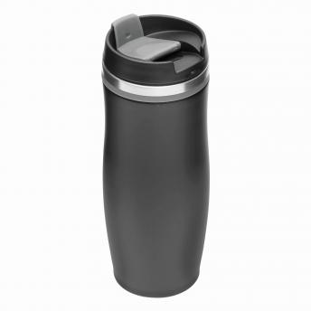 Кружка дорожная двустенная DARK CREMA, черная, серая NTEU7-94109