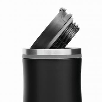 Кружка дорожная двустенная DARK CREMA, черная, серая NTEU7-94109