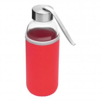 Стеклянная бутылка TAKE WELL, красная, прозрачная NTEU7-93268