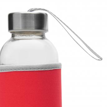 Стеклянная бутылка TAKE WELL, красная, прозрачная NTEU7-93268