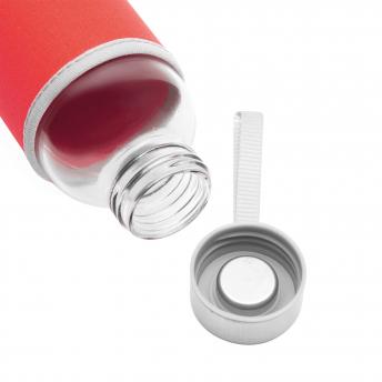 Стеклянная бутылка TAKE WELL, красная, прозрачная NTEU7-93268