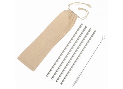 Набор трубочек из нержавеющей стали DRINK FRIENDLY, серебристый NTEU7-94162