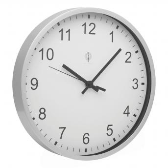 Радиоуправляемые настенные часы URANUS, серебристые, белые NTEU7-310056