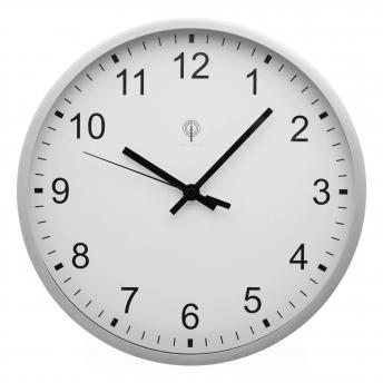 Радиоуправляемые настенные часы URANUS, серебристые, белые NTEU7-310056