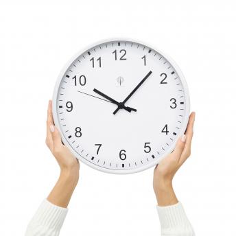 Радиоуправляемые настенные часы URANUS, серебристые, белые NTEU7-310056