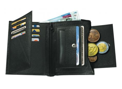 Кошелек из натуральной кожи TRAPANI, черный NTEU7-94287