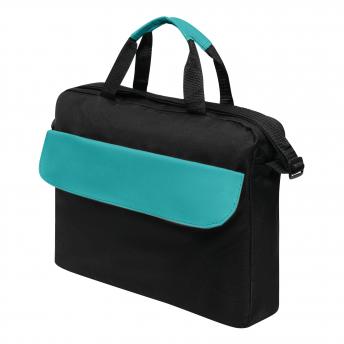 Сумка для документов BRISTOL, черная, бирюзовая NTEU7-93109
