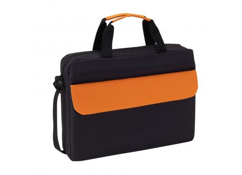 Сумка для документов BRISTOL, черная, оранжевая NTEU7-93110