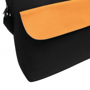 Сумка для документов BRISTOL, черная, оранжевая NTEU7-93110