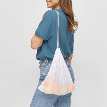 Сетчатый мешок на шнурках для овощей и фруктов VEG BAG, белый NTEU7-93744