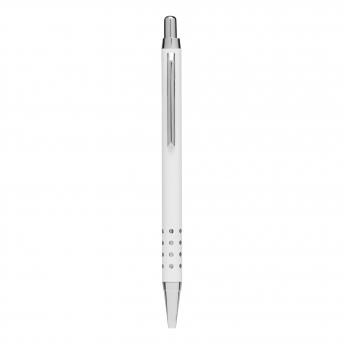 Шариковая ручка из латуни BUDAPEST, блестящая белая NTEU7-501065