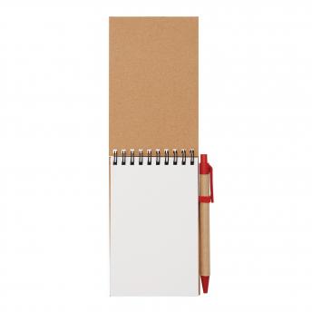 Блокнот с ручкой RECYCLE, красная NTEU7-93186