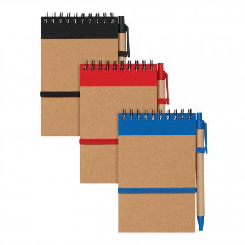 Блокнот с ручкой RECYCLE, красная NTEU7-93186