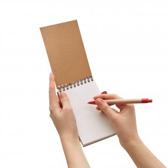 Блокнот с ручкой RECYCLE, красная NTEU7-93186