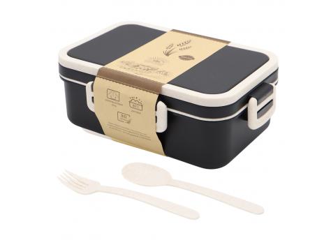 Ланчбокс (контейнер для еды) Inar из пшеничного волокна, чёрный.
