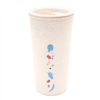 Термостакан с двойной стенкой Flathat из пшеничного волокна, бежевый