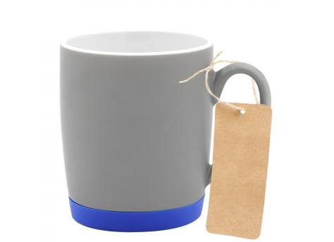 Кружка Make Me To Go, серая/синяя с биркой