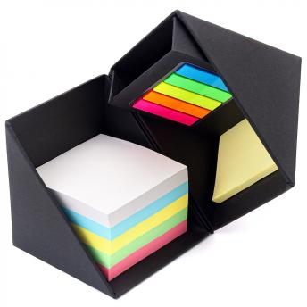 Настольный органайзер с бумажными стикерами Nivora, черный