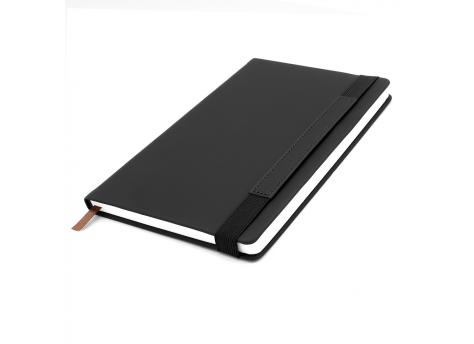 Блокнот A5 Champion в твёрдом переплёте с широкой застёжкой, чёрный