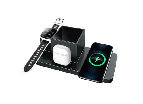 Настольный органайзер Medow c беспроводной зарядкой 15W, черный
