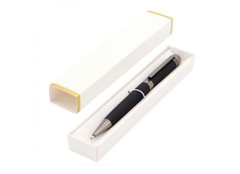Ручка Senator в коробке Cradle белой с позолотой, чёрная