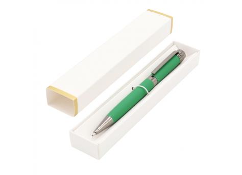 Ручка Senator в коробке Cradle белой с позолотой, зелёная