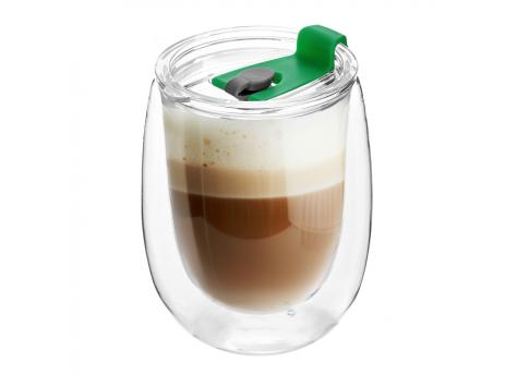 Стакан стеклянный Mango To Go, белый/зелёный