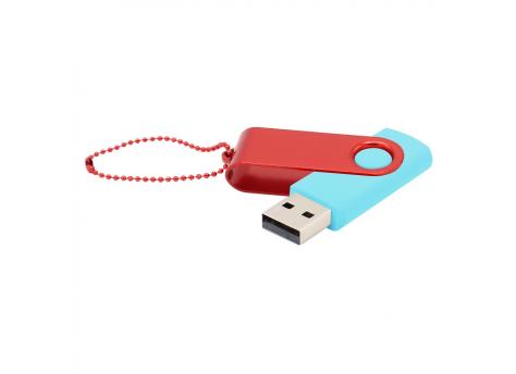 Флешка Designer To Go 2.0 USB 16Gb, бирюзовый/красный