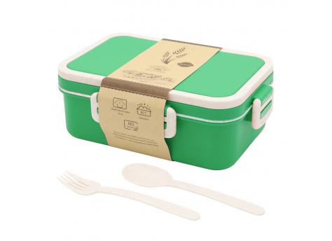 Ланчбокс (контейнер для еды) Inar из пшеничного волокна, зелёный.