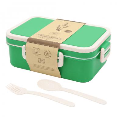 Ланчбокс (контейнер для еды) Inar из пшеничного волокна, зелёный.