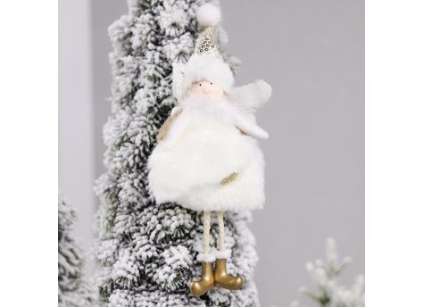 Новогоднее украшение Рождественский ангел, белый