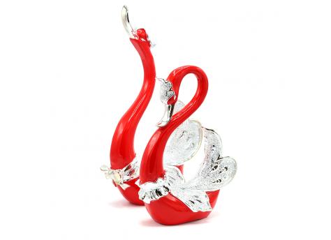 Набор статуэток "Влюбленные лебеди", красные
