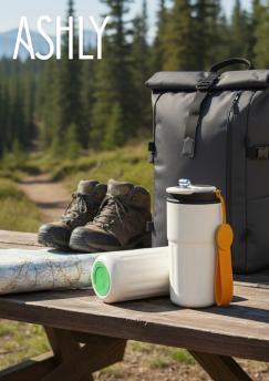 Термокружка Ashly To Go, белая/оранжевая/светло-зелёная