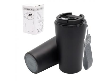 Термокружка Surprise To Go с индикатором, чёрная/серая
