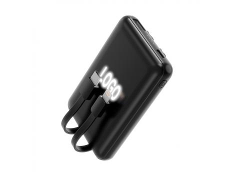 Внешний аккумулятор Eron с подсветкой гравировки, 5000 mAh, чёрный/белый